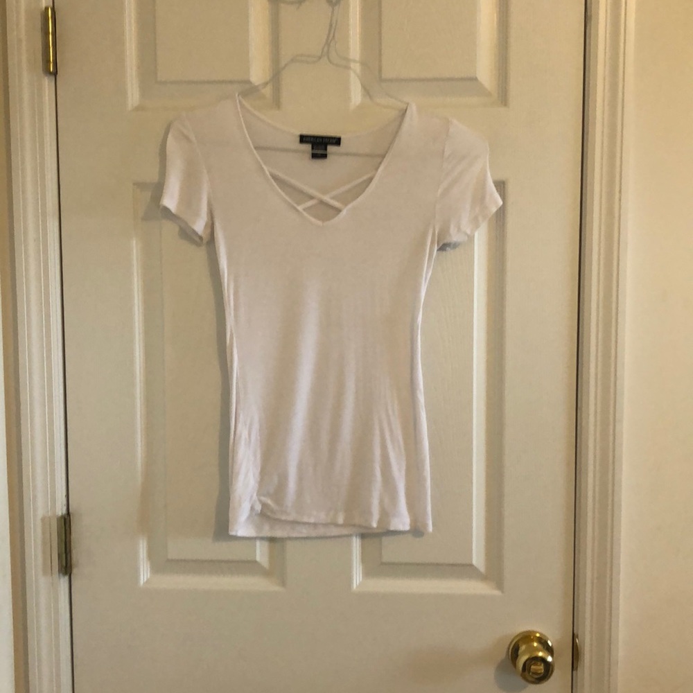 White criss cross tee